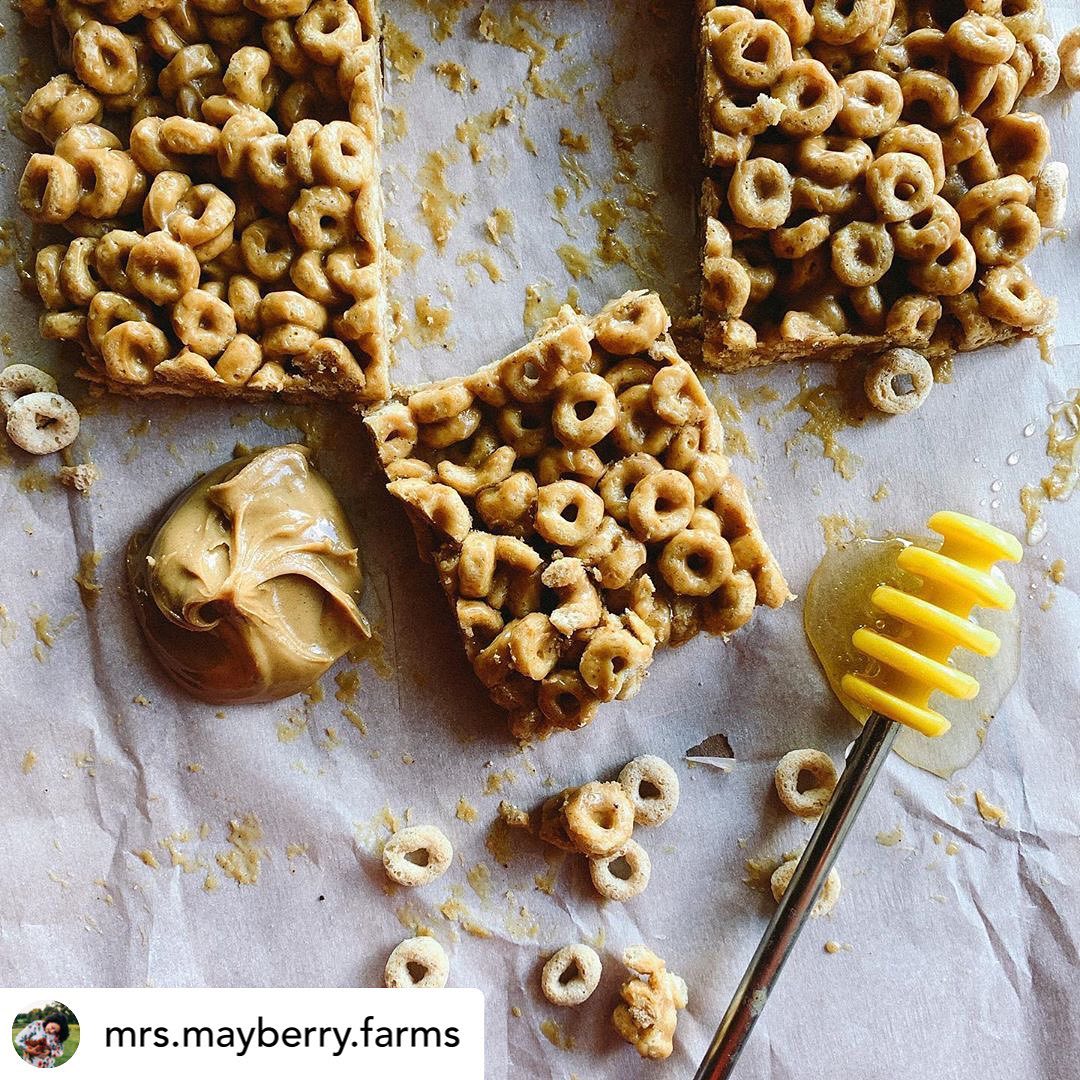 Energize Your Day with a Homemade Raw Honey Peanut Butter Cheerios Cereal Bar - Mayberry Farms