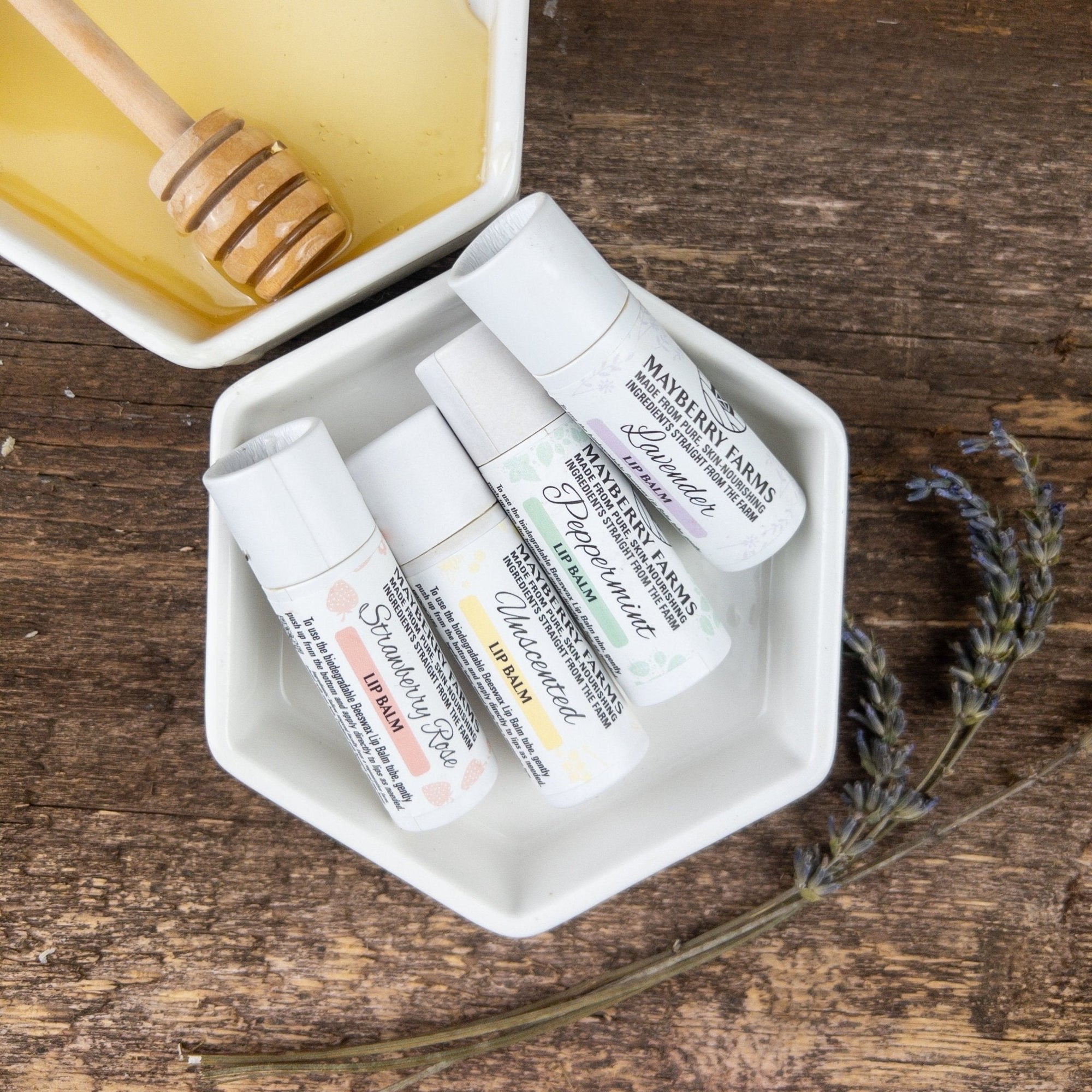 Beeswax, Raw Honey and Tallow Lip Balms