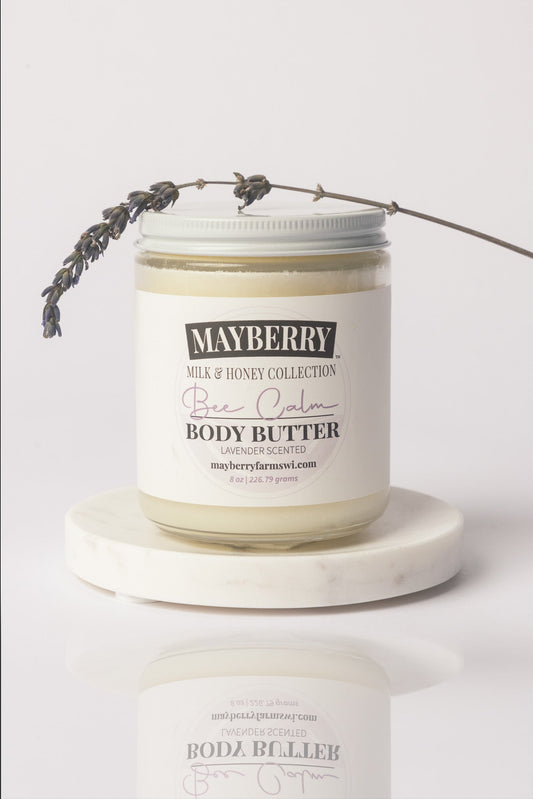 Lavender-infused Beeswax, Raw Honey and Tallow Body Butter - Mayberry Farms