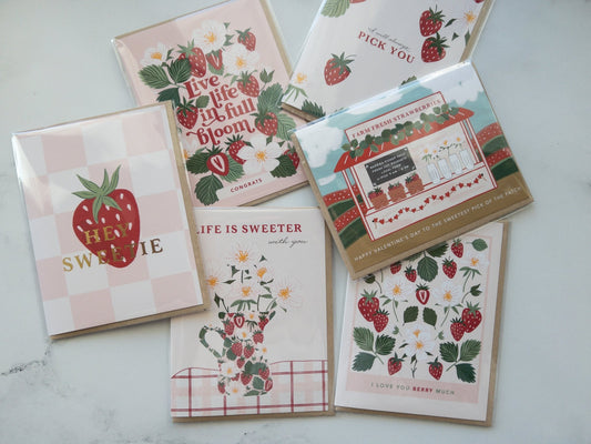 Pick Your Own Strawberry Greeting Cards - Mayberry Farms