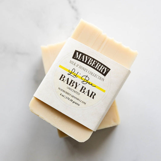 Ultra Gentle, Lard, Olive Oil, Raw Honey and Goat Milk Unscented Body Bar Soap - Mayberry Farms