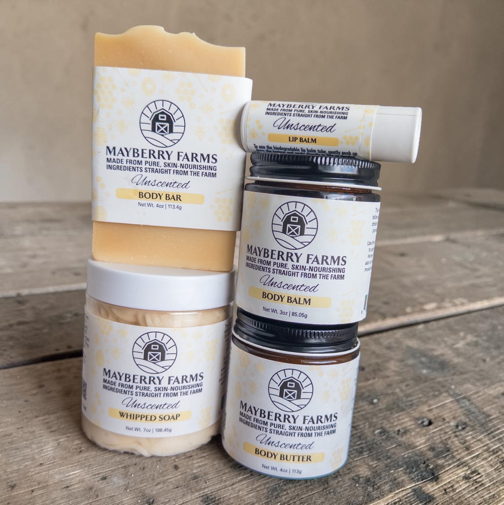 Unscented Dry Skin Routine Bundle — Tallow, Honey & Beeswax | Mayberry Farms - Mayberry Farms