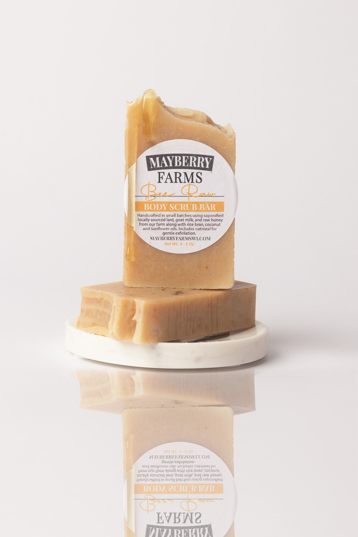 Unscented Lard, Raw Honey and Goat Milk Body Bar Soap - Mayberry Farms